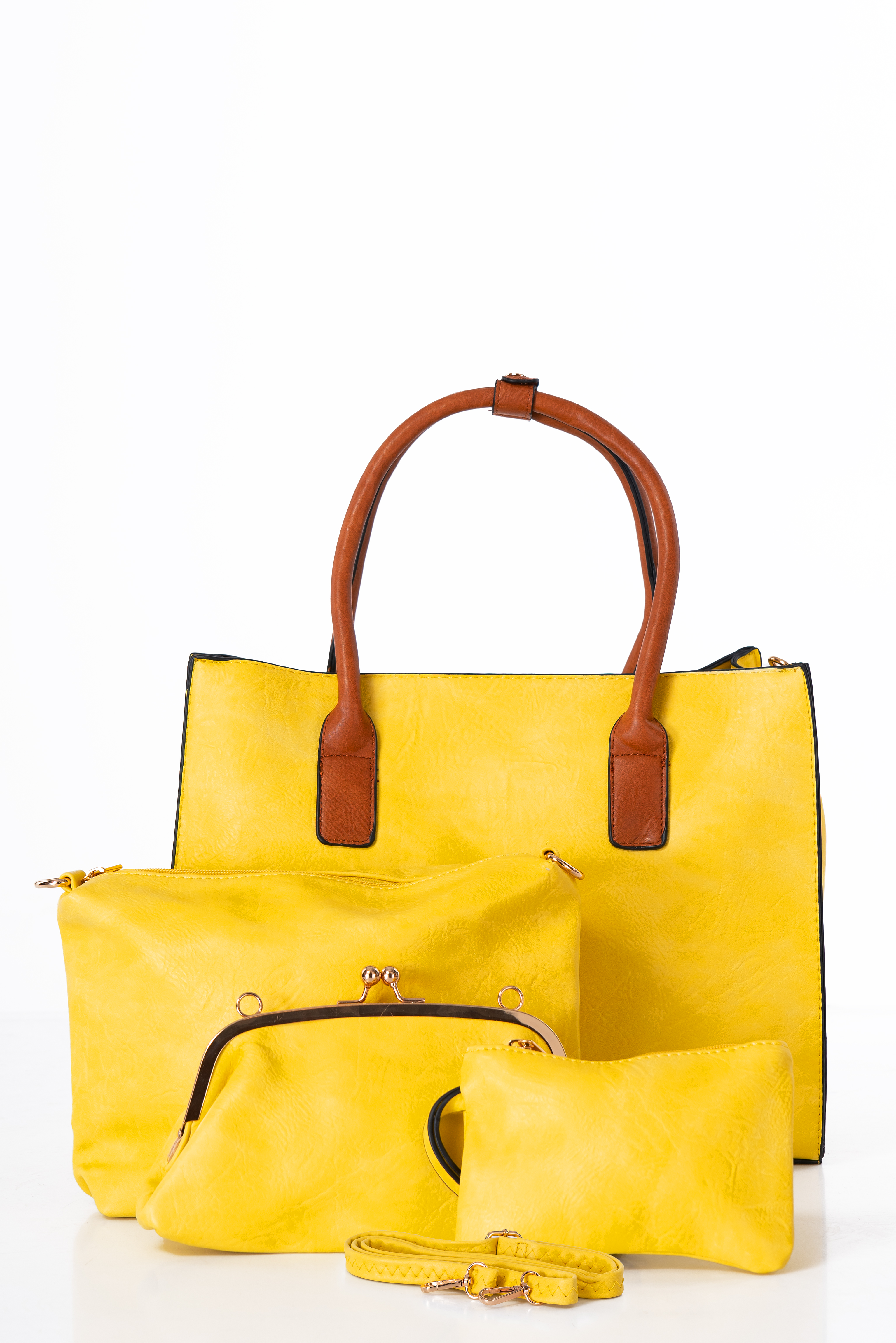 Дамска чанта 4в1 в жълто